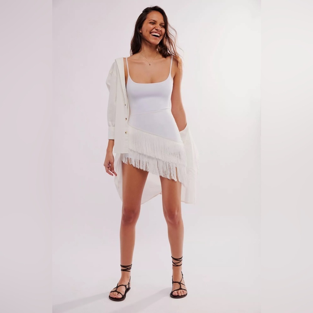 NWT Norma Kamali Spliced Fringe Skirt - Picture 1 of 3